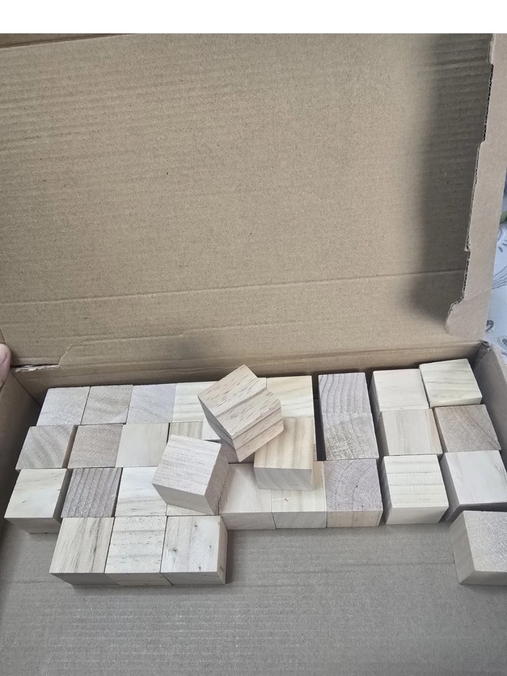 Assorted Unfinished Wood Cube Blocks/Cubes, Shapes Theme Craft Wood Pieces Lot